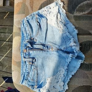 Mossino high rise jean shorts